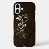 Coques Case-Mate iPhone Upholstère en cuir Brown Faux (Verso)