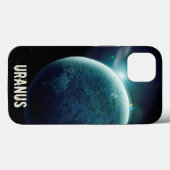 Coques Case-Mate iPhone Uranus bleu planète 3d espace univers illustration (Verso (horizontal))