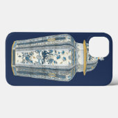 Coques Case-Mate iPhone Urne asiatique décorative en bleu et blanc (Verso (horizontal))