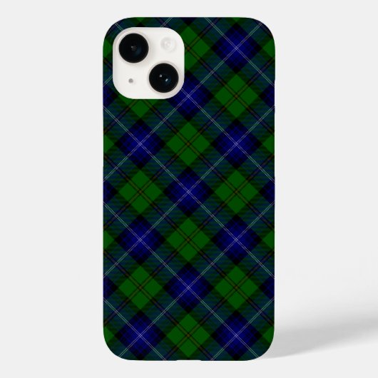 Coques Case-Mate iPhone Urquhart tartan bleu vert plaid (Verso)