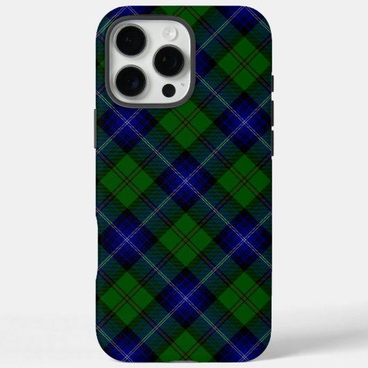 Coques Case-Mate iPhone Urquhart tartan bleu vert plaid (Verso)