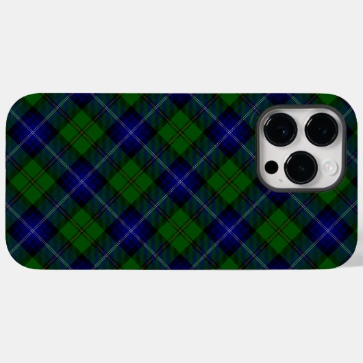 Coques Case-Mate iPhone Urquhart tartan bleu vert plaid (Verso (horizontal))