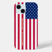 Coques Case-Mate iPhone USA Drapeau or Monogramme patriotique américain él (Verso)