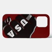Coques Case-Mate iPhone USA Fist Bump avec le drapeau américain (Verso (horizontal))