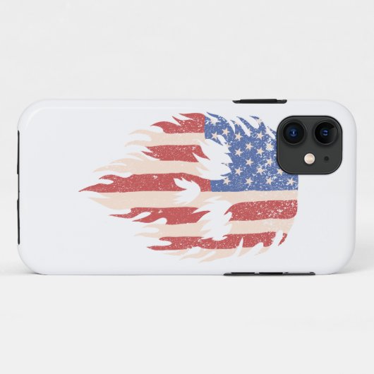 Coques Case-Mate iPhone USA Flag Skull Beard | Distressed Patriotic Design (Dos (Horizontal))