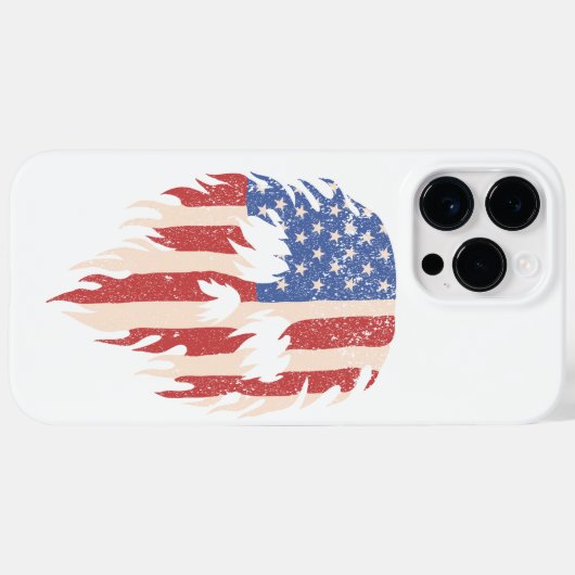 Coques Case-Mate iPhone USA Flag Skull Beard | Distressed Patriotic Design (Verso (horizontal))