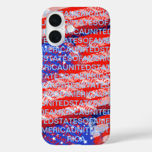 Coques iPhone 16 USA patriotic country flag