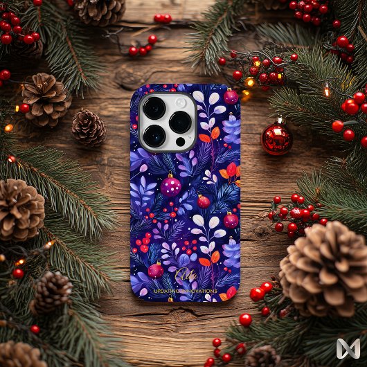 Coques Case-Mate iPhone Vacances artistiques - Ornement festif violet prof