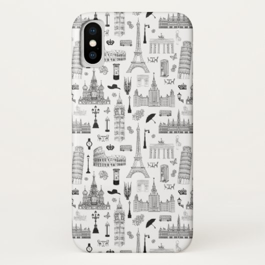 Coques Case-Mate iPhone Vacances dans le motif de l'Europe (Dos)