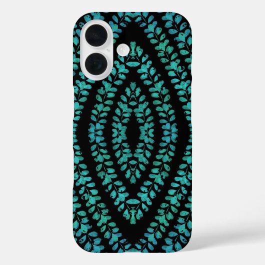 Coques Case-Mate iPhone Vacances de printemps Feuilles Turquoise Conceptio (Verso)