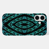 Coques Case-Mate iPhone Vacances de printemps Feuilles Turquoise Conceptio (Verso (horizontal))