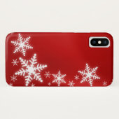 Coques Case-Mate iPhone Vacances de rouge de flocons de neige (Dos (Horizontal))