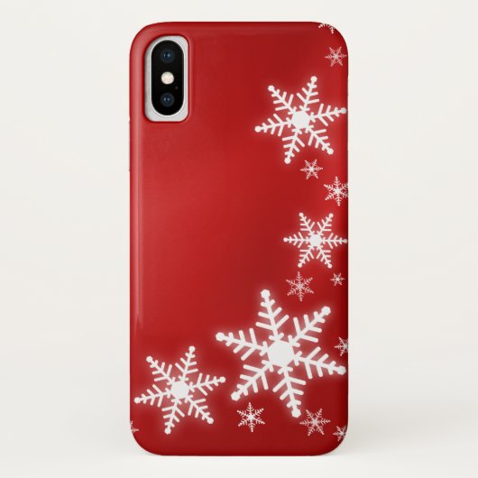 Coques Case-Mate iPhone Vacances de rouge de flocons de neige (Dos)