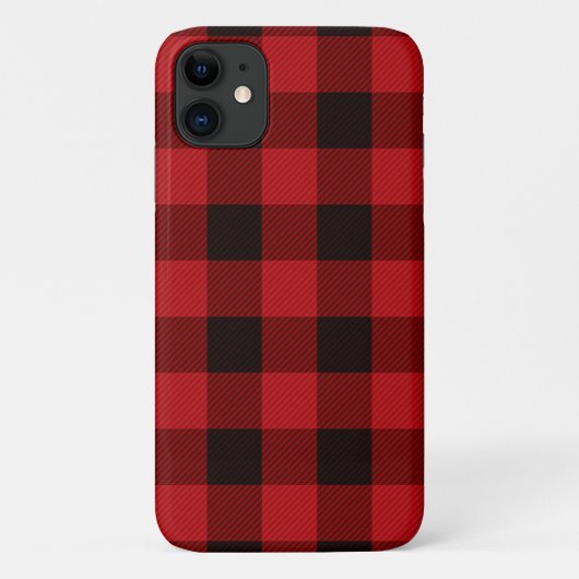 Coques Case-Mate iPhone vacances d'hiver rustique plaid de buffle noir rou (Dos)