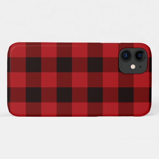 Coques Case-Mate iPhone vacances d'hiver rustique plaid de buffle noir rou (Dos (Horizontal))