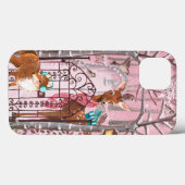 Coques Case-Mate iPhone Vacances en bois rose pâle hiver (Verso (horizontal))