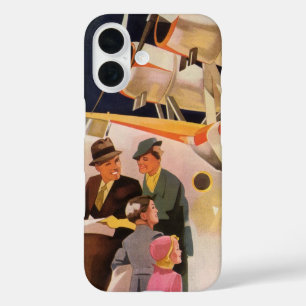 Coques iPhone 16 Vacances familiales vintage en hydravion à hélices