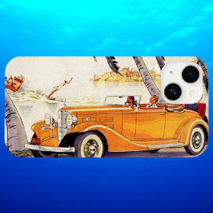 Coque Pour iPhone 15 Vacances vintage en voiture convertible