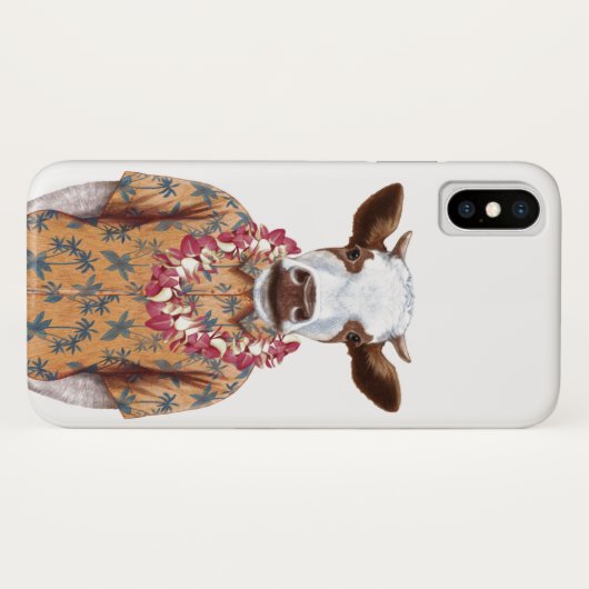 Coques Case-Mate iPhone Vache à chemise hawaïenne (Dos (Horizontal))