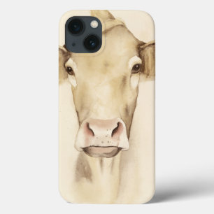 Etui iPhone 13 Vache aux animaux de grange d'aquarelle
