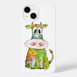 Coque Pour iPhone 14 Vache blanche couleur blanc mignon
