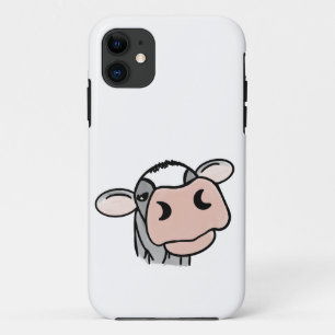 Case-Mate iPhone Case vache de dessin animé noir blanc rose baiser gris