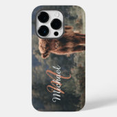 Coques Case-Mate iPhone Vache de Highland calvaire herbe d'automne monogra (Verso)