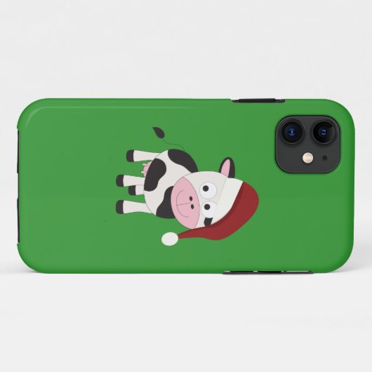 Coques Case-Mate iPhone vache de Noël (Dos (Horizontal))