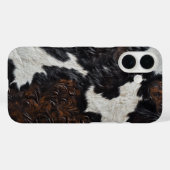 Coques Case-Mate iPhone Vache en cuir à outils Faux tachée fourrure cachée (Verso (horizontal))
