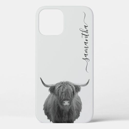 Coques Case-Mate iPhone Vache Highland manuscrite 12 Coque-coque iphone (Verso)