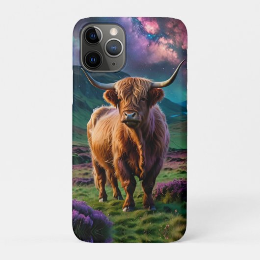 Coques Case-Mate iPhone Vache Highland sous les étoiles (Dos)