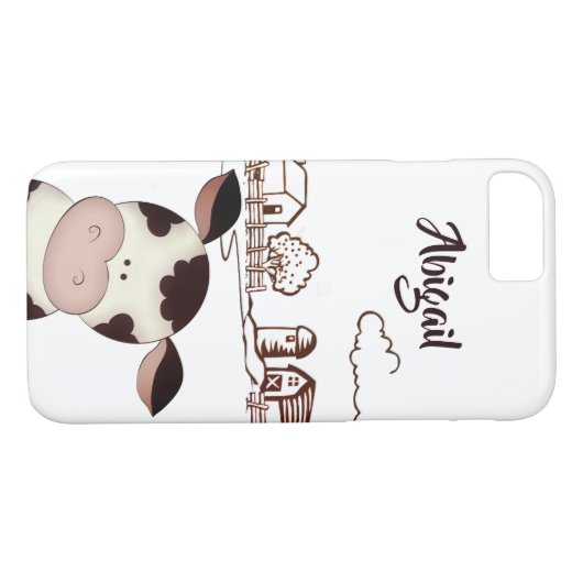 Coques Case-Mate iPhone Vache mignonne personnalisée et Arrière - plan de (Dos (Horizontal))
