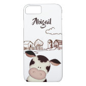 Coques Case-Mate iPhone Vache mignonne personnalisée et Arrière - plan de (Dos)