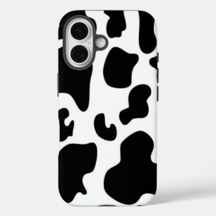 Coques iPhone 16 Vache noire et blanche