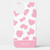 Coques Case-Mate iPhone Vache rose et blanche Imprimer Nom personnalisé (Verso)