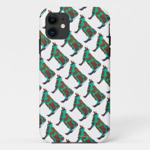 Coque Case-Mate Pour iPhone Vache Silhouette Brown et Turquoise