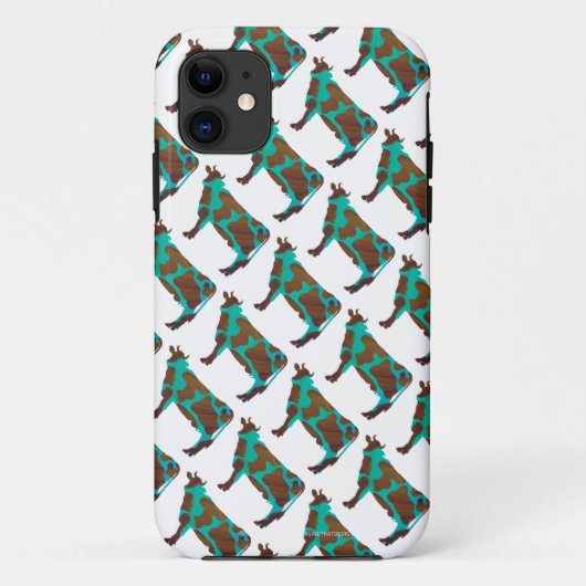 Coques Case-Mate iPhone Vache Silhouette Brown et Turquoise (Dos)