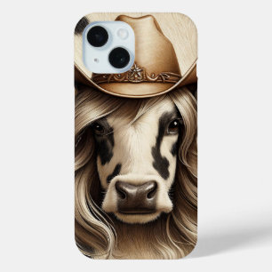 Coque Pour iPhone 15 Vachère Blonde de Campagne Drôle