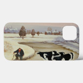 Coques Case-Mate iPhone Vaches dans une rivière d'hiver (Verso (horizontal))