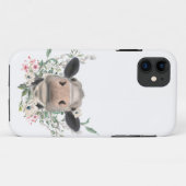 Coques Case-Mate iPhone vaches nez baiser fleurs aquarelle gris animal de (Dos (Horizontal))