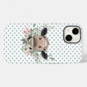 Coques Case-Mate iPhone vaches nez baiser fleurs aquarelle gris animal de  (Verso (horizontal))