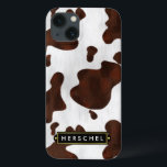 Etui iPhone 13 Vachette Faux Cuir Occidental Repéré Personnalisé<br><div class="desc">Que vous soyez un éleveur, un cowboy / cowgirl ou juste quelqu'un qui aime les vieux thèmes américains de l'ouest, ce boîtier téléphonique Samsung motif tacheté brun et blanc cache-vache est parfait pour correspondre à votre style occidental. Le graphique poster de animal est fait pour ressembler à la fourrure /...</div>