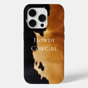 Coque iPhone 15 Pro Vachette noire Brown du sud-ouest