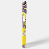 Coques Case-Mate iPhone Vague à rouleaux Abstraite en violet et jaune (Verso / Droite)