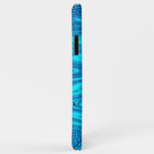 Coques Case-Mate iPhone Vague Abstrait Monogrammes Initiales Motifs bleus (Dos/Droite)