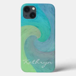 Etui iPhone Case-Mate Vague aquarelle turquoise vert Art personnalisé