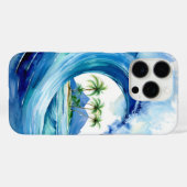 Coques Case-Mate iPhone Vague d'aquarelle de l'île Kai Aloha (Verso (horizontal))