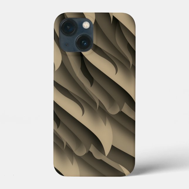 Coques Case-Mate iPhone Vague d'art moderne brun et beige (Verso)