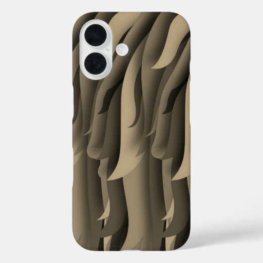Coques Case-Mate iPhone Vague d'art moderne brun et beige (Verso)