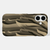 Coques Case-Mate iPhone Vague d'art moderne brun et beige (Verso (horizontal))